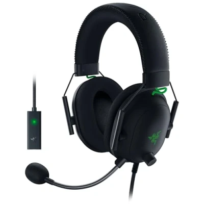 Imagen de Razer BlackShark V2 Auriculares Gaming con tarjeta de sonido USB,(cable mando 50 mm, reducción ruido, para PC, Mac, PS4, Xbox One y Switch) Negro