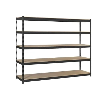 Imagen de SimonRack Estantería Metálica Almacenaje, Sin Tornillos, 5 Baldas Madera, Alta Capacidad Carga 400 kg, 2000x1800x600 mm, Taller Garaje Trastero, Antracita/Madera