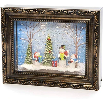 Imagen de Konstsmide Marco de fotos LED con diseño muñeco nieve &quot;escena nieve&quot;, relleno agua/uso interior (IP20) temporizador 5 horas/funciona pilas: 4 pilas AA 1,5 V (no