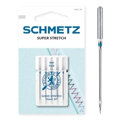 Imagen de SCHMETZ Agujas para máquinas de coser 5 Super Stretch HAx1 SP Grosor aguja 65/9 trabajos costura con materiales elásticos y hilo grueso