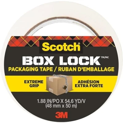Imagen de Scotch Box Lock Cinta de Embalar 1 Rollo 48 mm x 50 m Adhesiva Calidad para Cerrar Cajas, Cartones y Paquetes