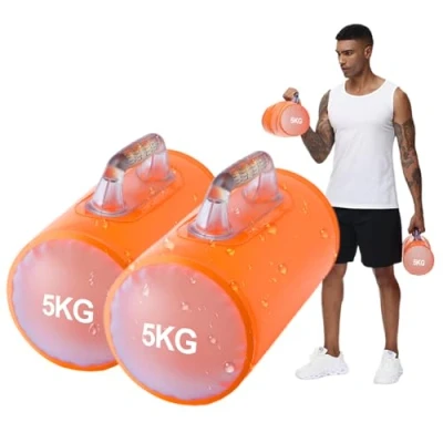 Imagen de DEIRIS Juego de Mancuernas Agua, Viaje, Bolsa Agua Fitness, Pesas Rellenables 10 kg/par, para Modelar el Cuerpo, Entrenamiento Fuerza