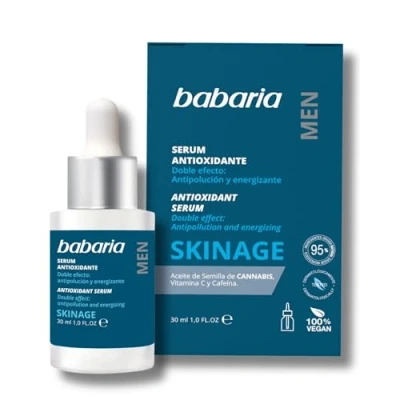 Imagen de Babaria Crema Hidratante Antiedad Men Skinage, Combate Arrugas y Manchas, con Ácido Hialurónico Vitamina B3, Apto para Todo Tipo de Pieles Edades, Hombre, Vegano 50 ml