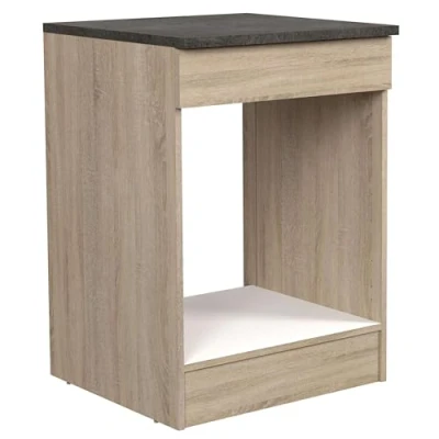 Imagen de Módulo Inferior Horno 60 cm Arko Cocina Estilo Moderno en Color Roble Áspero y Negro 60x86x60