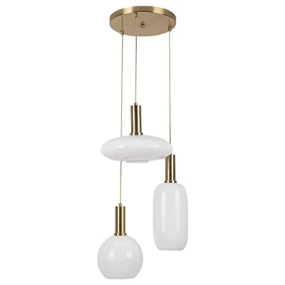 Imagen de Rabalux 5225 Sinopia Lámpara de techo (cristal opalino, E27, 3 bombillas máx. 40 W, longitud: 130 cm, diámetro intensidad regulable)