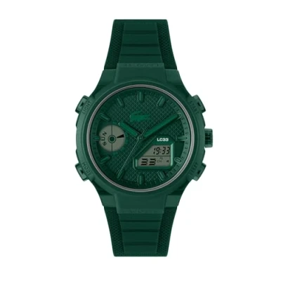 Imagen de Lacoste Reloj de Cuarzo Multifuncional Analógico Digital para Hombre Colección LC33 con Correa Silicona Verde 2011449