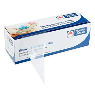 Imagen de Thermohauser 8300018081 100 Mangas pasteleras Desechables (plástico PE) Smoothy, Transparentes, 55,0 x 27,0 0,009 cm, Polietileno