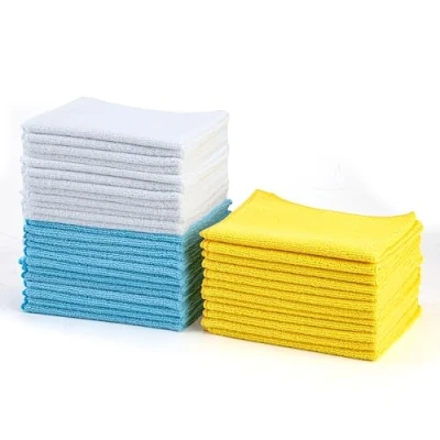 Imagen de Amazon Basics Paño de limpieza microfibra, Rectangular, 30.5 cm x 40.5 cm, 36 unidades, Multicolor