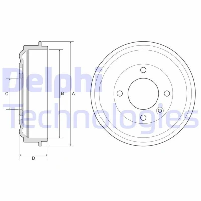 Imagen de Tambor de freno DELPHI BF638