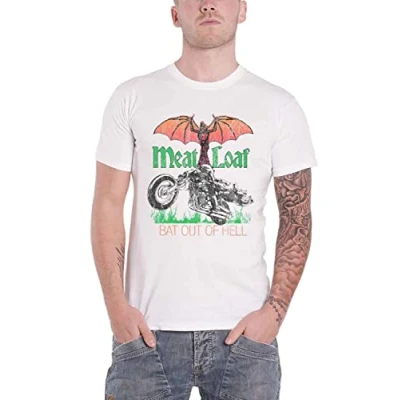 Imagen de Meat Loaf Camiseta Bat out of Hell Nuevo Oficial Unisex blanco, S