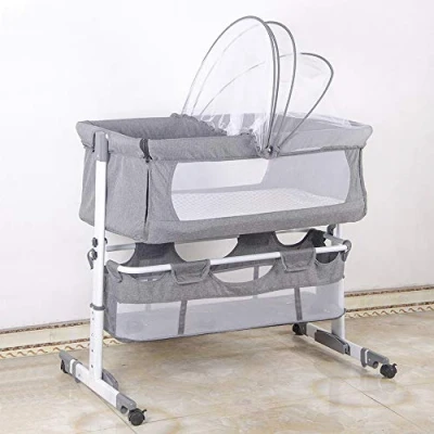 Imagen de KEVO cuna de noche plegable 2 en 1, portátil con ventanas malla, ruedas giratorias, mosquitera cama plegable, bebé