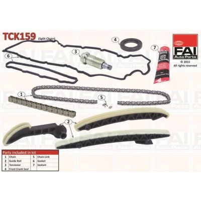 Imagen de FAI AutoParts TCK159 Juego de Cadena distribución con juntas, sin ruedas dentadas Símplex, pasadores MERCEDES BENZ: Clase A, B