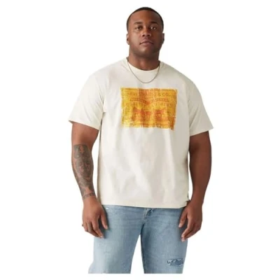 Imagen de Levi&#039;s Plus Relaxed FIT TEE Camiseta estampada, Hombre, Talla: 2XL, archival 2hp patch egret