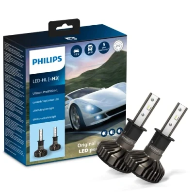 Imagen de Philips Ultinon Pro9100 LED lámpara para faros de coche (H3), 350%, 5.800K, set 2