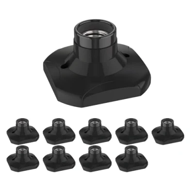 Imagen de ledscom.de 10 piezas Plafón portalámparas ELEKTRA, porcelana, negro, 1x E27 máx. 60W