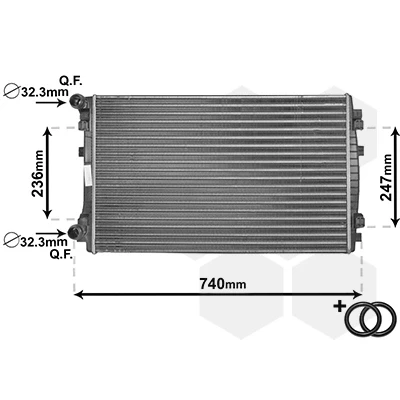 Imagen de VAN WEZEL 58002338 Radiador, refrigeración del motor VOLKSWAGEN: Golf 7, 7 Variant, Passat B8 SEAT: Leon III Hatchback, Toledo 4 norauto