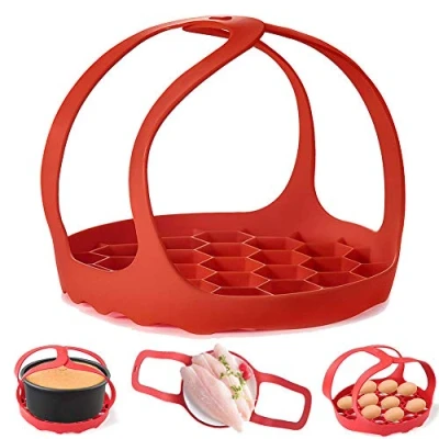 Imagen de Eslinga para Olla a Presión, Hornear de Silicona Instantánea 6 Qt/8 Qt, Ninja Foodi y Multifunción Anti escaldado Hornear, Elevador Vapor (Rojo)