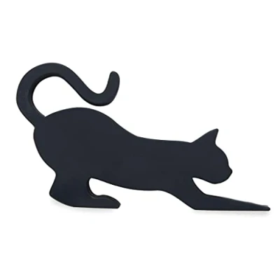 Imagen de Balvi Aguantapuertas Feline Color Negro El pequeño felino Que Hace su función Plástico 7,5x14x2,5 cm