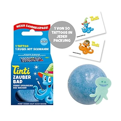 Imagen de Tinti Bola de baño mágica azul burbujeante con sorpresa, paquete 1 unidad (1 x 40 g)