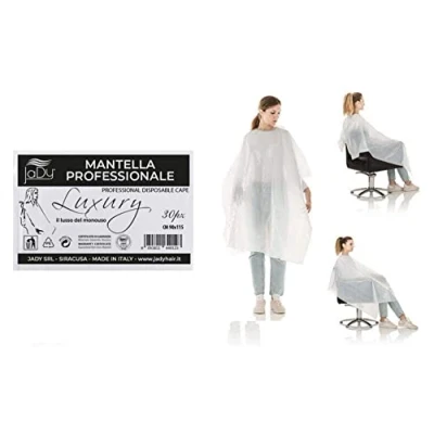 Imagen de JaDy capa desechable de peluquería lujo, desechable, paquete 30 unidades, para teñir el cabello, corte