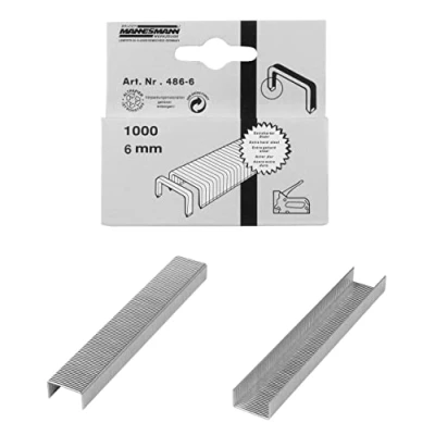 Imagen de Brüder Mannesmann M 486 06 (6) Grapas 1000 pzas. 6 mm, Blanco