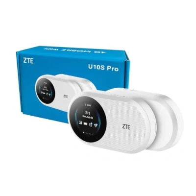 Imagen de ZTE U10S Pro Blue, 4G+LTE Mobile Wi Fi 6, WiFi de viaje portátil desbloqueado bajo costo, conecta 32 dispositivos, 3000 mAh 10 horas duración la batería, itinerancia en todas las redes