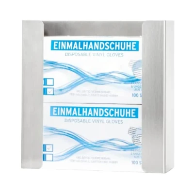 Imagen de INOGS Soporte de pared para guantes (para 2 cajas) acero inoxidable desechables Dispensador con accesorios