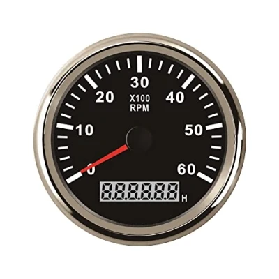 Imagen de ELING Tacómetro Universal RPM REV Contador Con Cronómetro 6000RPM 85mm 9 32V Luz de Fondo