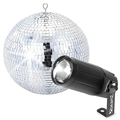 Imagen de BeamZ Bola de espejos 30 cm con foco LED