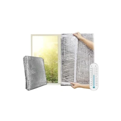 Imagen de Optimer Home Aislante Termico Ventanas protege del Frio y Calor 1.5x1.2m Aislamiento Autoadhesivo para correderas Incluye Velcro