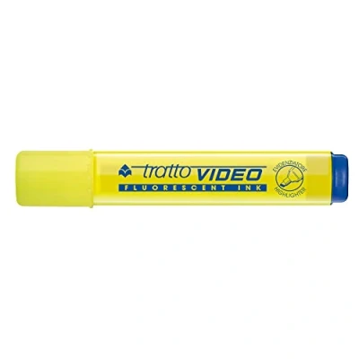 Imagen de Tratto Video, Rotulador fluorescente, Tinta Punta biselada 0,50 cm, 12 Unidades, Amarillo neón