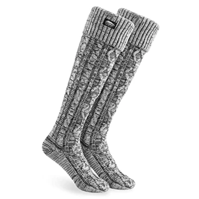 Imagen de CityComfort Calcetines Largos Mujer, Mujer Altos High Socks Invierno, para Botas, Talla única 37 41 (Negro/Gris)