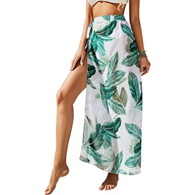 Imagen de Pareo Playa para Mujer Vestido Largo Bohemio, Falda de Verano, Mujer, Bikini Cubierta Sarong, Chal Gasa Envolvente Piscina Vacaciones (D)