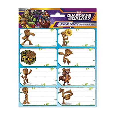 Imagen de Grupo Erik etiquetas adhesivas Marvel Groot Pegatinas libro nombres/Pack escolares Papeleria Producto con licencia oficial