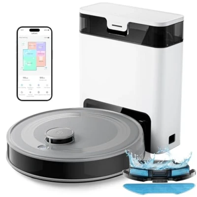 Imagen de LEFANT M2Pro Robot Aspirador y Fregador con Mapeo, Vaciado Automático del Polvo, de 6000 Pa, Navegación Láser dTOF, Tecnología Evitación Obstáculos PSD, Limpieza Personalizada, Gris