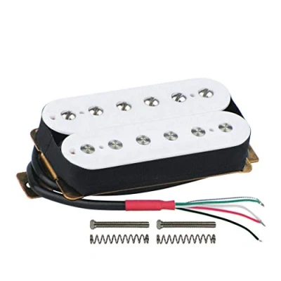 Imagen de FLEOR Pastilla de guitarra eléctrica Pastillas Humbucker doble bobina mástil cerámica 50 mm Blanco