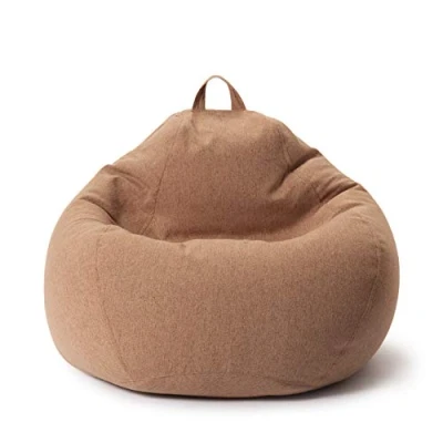 Imagen de Lumaland Puff Pera Comfort Line 90x110x50cm con Taburete Disponible Sillón Relax Moldeable de Interior Infantiles Relleno Incluido 250 litros Volumen [Marrón]