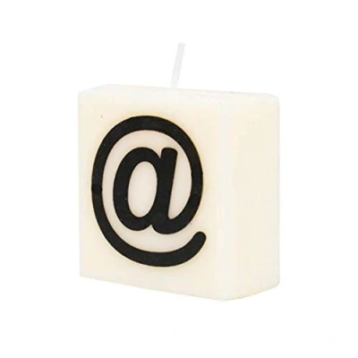Imagen de PD Party 7040039 Vela de Letra tipo Scrabble Fiesta Decoraciones Ambiente @, Crema/Negro, 4cm Longitud x Ancho 2cm Altura