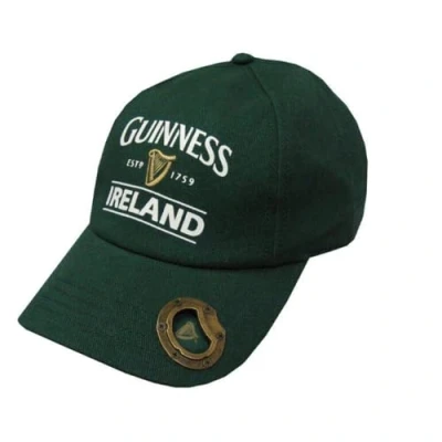 Imagen de Guinness Gorra de béisbol con abridor Botellas Integrado, Arpa Verde Botella, Verde, Talla única