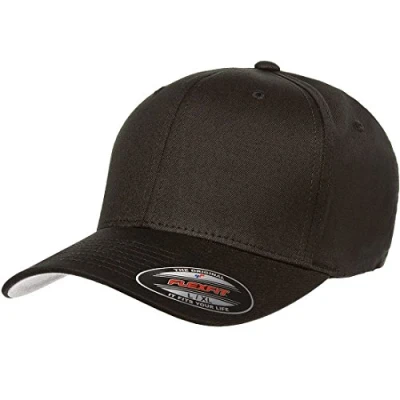 Imagen de Yupoong Flexfit Gorra, de sarga algodón, ajuste prefecto negro Large/X Large