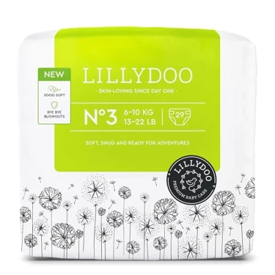 Imagen de Pañales LILLYDOO delicados con la piel talla 3 (6 10 kg), 29 unidades, protección contra fugas, suaves, sin perfumes, lociones ni colorantes y dermatológicamente probados