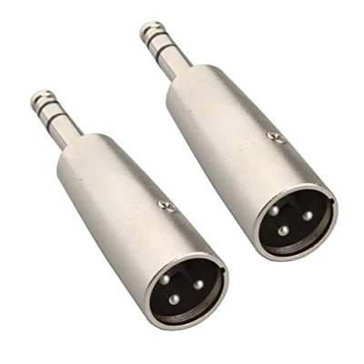 Imagen de Jopto 2 Adaptadores Macho de 6,35 mm TRS a XLR 1/4 Pulgadas Estéreo Audio Metal 3 Pines Conector Jack