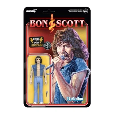 Imagen de Super7 Bon Scott Figura de acción 9,5 cm con accesorio rock clásico coleccionable y juguetes retro