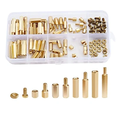 Imagen de Litorange Kit surtido de 180 piezas M4 macho hembra hexagonal latón separador tuerca roscada pilar PCB placa base