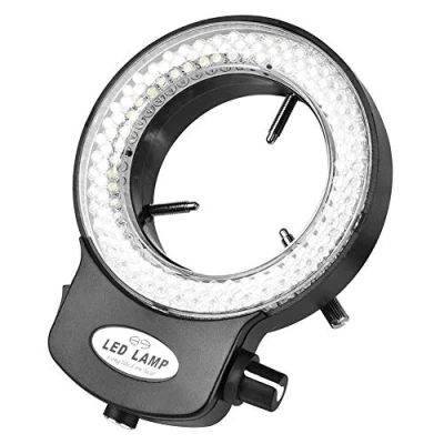 Imagen de Lámpara LED de luz anillo 140 piezas para microscopio estéreo, cámara 144 perlas Fuente Brillo ajustable, LED(Negro)