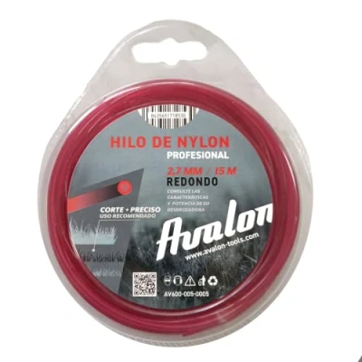 Imagen de Avalon Hilo Redondo para desbrozadora y cortacesped de Nylon Universal (2,7 mm x 15 M) Alta Durabilidad Rendimiento Óptimo en Las tareas desbroce