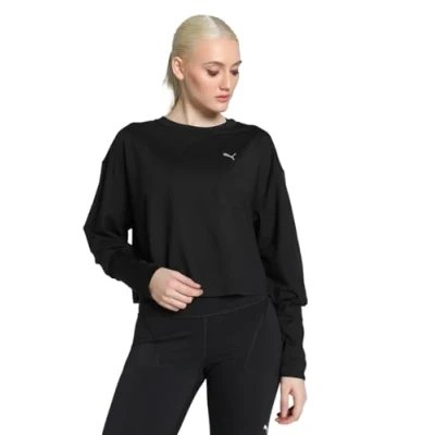 Imagen de Puma Studio Cloudspun CREW Short Camiseta de manga larga, Mujer, Talla: Medium, Black