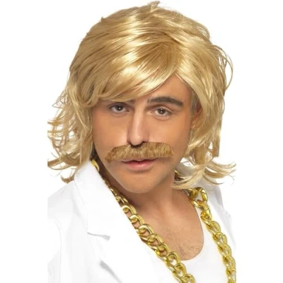 Imagen de Smiffys Kit de presentador concurso, peluca y bigote, rubia