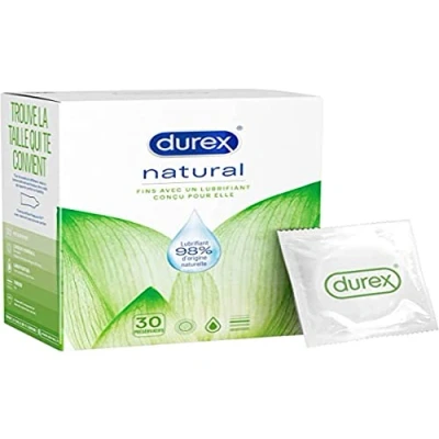 Imagen de Durex NATURAL 30 Condones finos y lubricados a base de agua