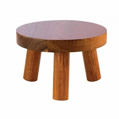 Imagen de Aps Soporte de Buffet, Mesa Buffet Madera Acacia, Taburete Ø 15 cm, 10 cm Altura